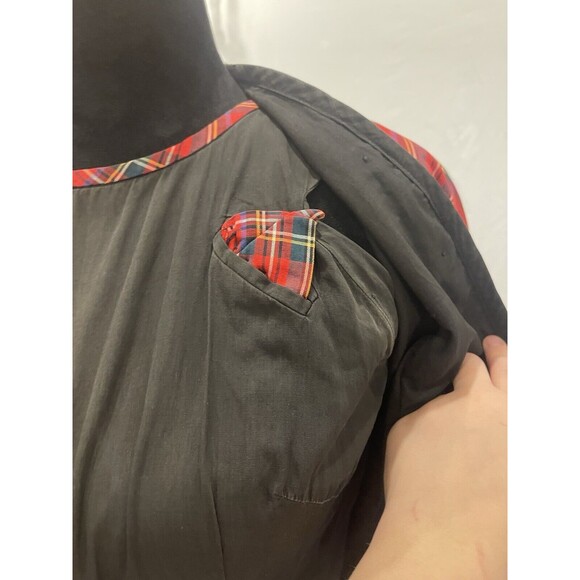 Vintage 50s/60s  red buffalo Plaid dress, Jacket and Belt Julie Clark - Picture 3 of 8